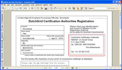 The fax number and address are at the top-right hand corner of the paper form